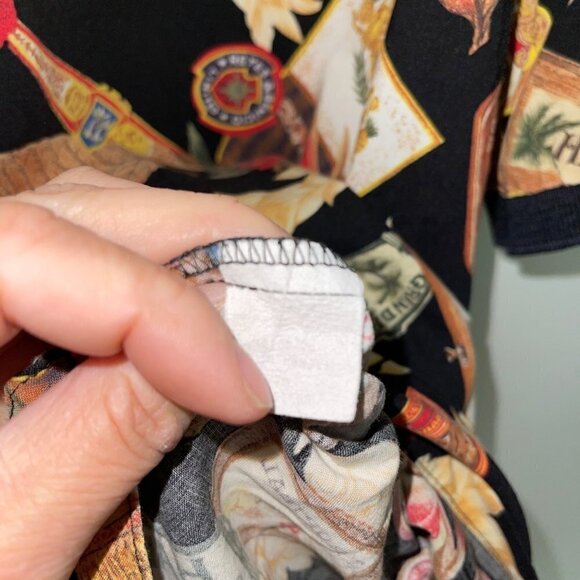 Kalaheo Hawaiian Shirt Mens Size XL Vintage Cigar Pattern Pullover Cotton Rayon - Picture 5 of 11